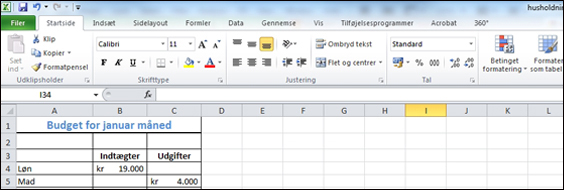 Lær at bruge regneprogrammet Excel